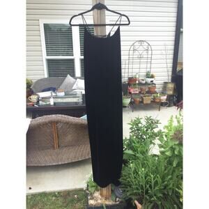 Vtg  maxi slip dress sz 10 black velvet lace up witchy Y2K 90s corset whimsigoth